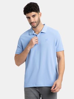 Jockey - AM38 Men Microfiber Fabric Solid Half Sleeve Polo T-Shirt - Lt Blue