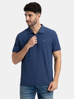 Jockey - AM38 Men Microfiber Fabric Solid Half Sleeve Polo T-Shirt - Navy