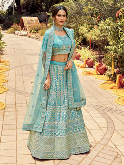 Odette - Designer Georgette Soft Net Semi Stitched Lehenga Choli (Set of 3)