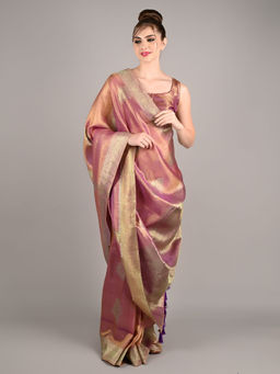 Odette - Multi Color Satin Nylon Woven Saree with Unstitched Blouse