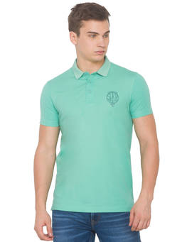 Spykar - Men Green Slim Fit Polo T-shirt