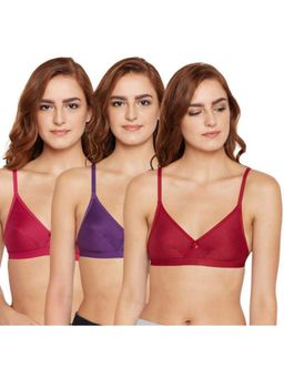 Bodycare - Pack of 3 Perfect Coverage Bra In Dark Purple-Fuchsia & Maroon Colour