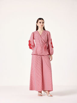 Muvazo - Red Vichy Check Co-Ord (Set of 2)