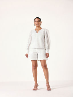 Muvazo - White Breezy Co-Ord (Set of 2)