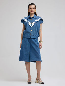 ZABELLA - Blue Cuba Applique Denim Co-Ord (Set of 2)