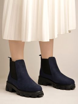 Shoetopia - Smart Casual Blue Boots For Women and Girls