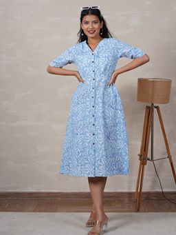 Sooti Syahi - Cinderella Hand Block Printed Dress