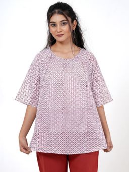 Sooti Syahi - Bloom Bliss Hand Block Printed Top