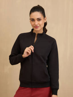 Nykd by Nykaa - Cozy Fleece Zippered Jacket -NYLE704-Jet Black
