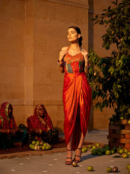 Amrood - Rust Top with Skirt (Set of 2)