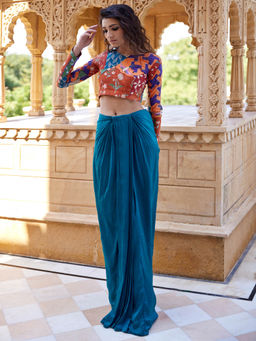 Amrood - Blue Top with Skirt (Set of 2)