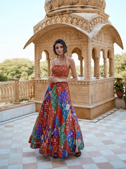 Amrood - Rust Blouse with Lehengas (Set of 2)