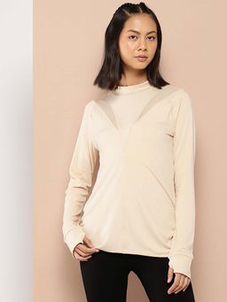 Alcis - Women Cream GYM TO STREET FULL SLEEVE T-shirt