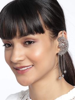 BINNI - German Silver Peacock Ear Cuff