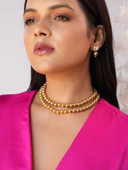 BINNI - Ziva Golden 2 Strand Pearl Elegance Necklace Set