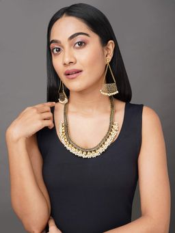 BINNI - Nyra Layered Gold-Toned Necklace Set with White Beads