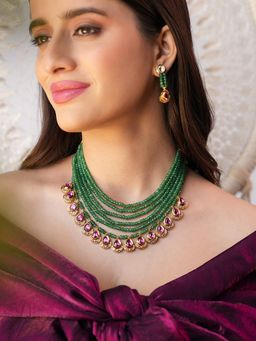 BINNI - Kisha Green Oney Stone Necklace Set