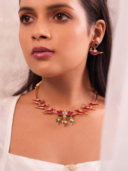 BINNI - Blush Aviary Kundan Necklace Set
