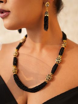 BINNI - Black Beads Necklace Set