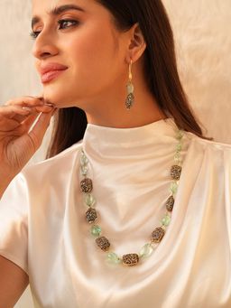 BINNI - Light Green Stone Necklace Set