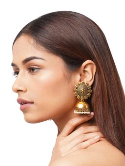 BINNI - Gold Toned Brass Jhumka Earrings