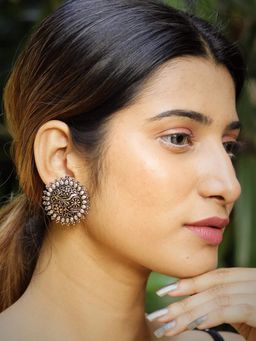 BINNI - Dual-Tone Circular Stud Earrings