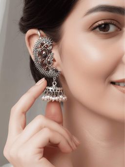BINNI - German Silver Ear Cuff Earrings with Dual-Tone Plating