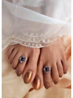BINNI - Silver Black Toe Ring