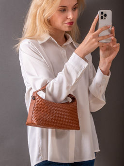 FAVORI - Tan Fero - Woven Handbag