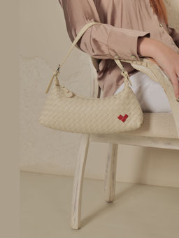 FAVORI - Ivory Tissa- Woven Handbag