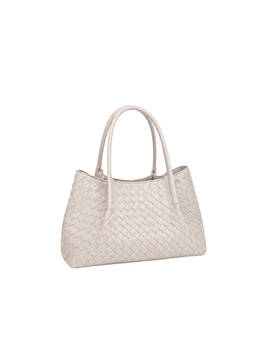 FAVORI - White Lena - Woven Satchel Bag