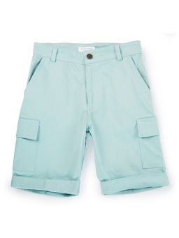 My Milestones - Blue Boys Solid Chino Shorts with Pockets