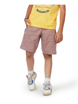 My Milestones - Brown Boys Solid Chino Shorts with Pockets