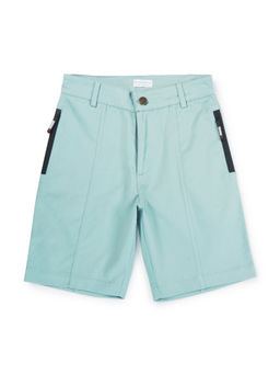 My Milestones - Blue Boys Solid Chino Shorts with Pockets