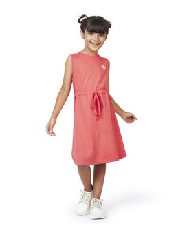 My Milestones - Coral Girls Drawstring Waist Utility Dress
