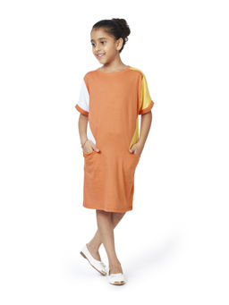 My Milestones - Orange Girls A Line Pocket Dress
