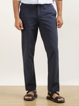 Andamen - Regular Fit Navy Men's Casual Trouser
