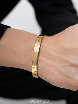 SWASHAA - White Hector 18K Gold Plated Men's Kada