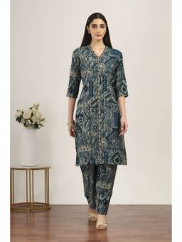 Rangriti - Green Viscose Polyester Viscose Rayon Kurta and Palazzo