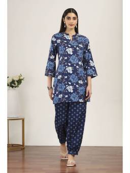Rangriti - Blue Cotton Kurta and Salwar