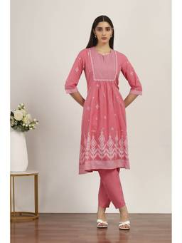 Rangriti - Pink Cotton Kurta and Pant