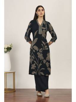 Rangriti - Green Viscose Polyester Viscose Rayon Kurta and Palazzo