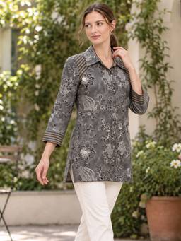 Nayam by lakshita - Grey Women Printed Viscose Tunic