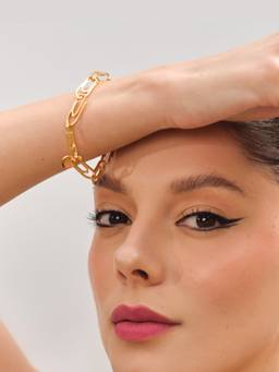 Anaash - Gold Linked Paper Clips Design Bracelet