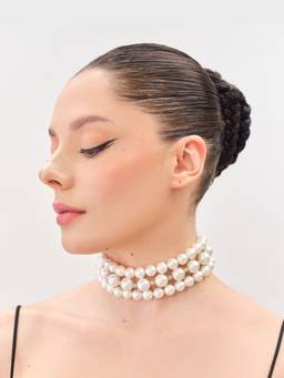 Anaash - White Swarovski Pearl Choker