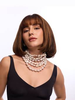 Anaash - White Statement Major Baroque Pearl Necklace