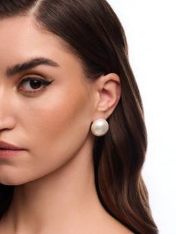 Anaash - White 20mm Pearl Studs Earrings