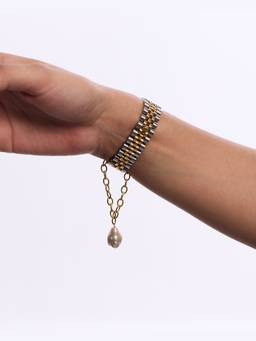 Anaash - Gold Baroque Linked Pearl Watch Charm