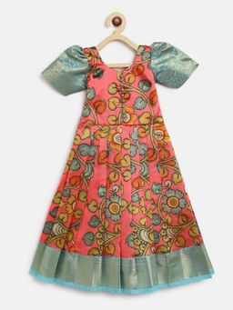 Baby Zi - Printed Kalamkari Dress With Border Detailing
