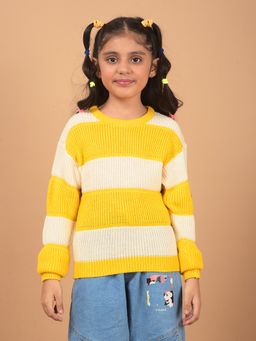CRIMSOUNE CLUB - Girls Yellow 100% Acrylic Sweater